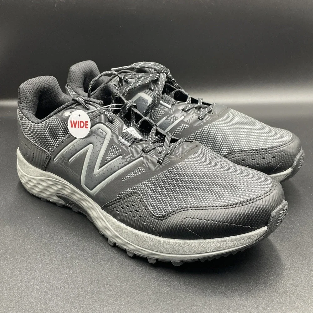 New Balance 410v8 Trail Running Shoes Black Grey MT410LB8 Mens Size 10.5 Wide 4E